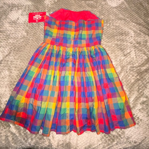 NWT cut multicolor checker JACK WILLS summer sunDRESS size S - Picture 6 of 6
